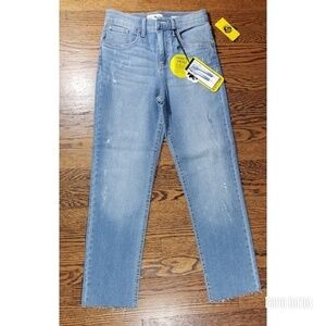 Black Daisy Bella high rise straight raw hem